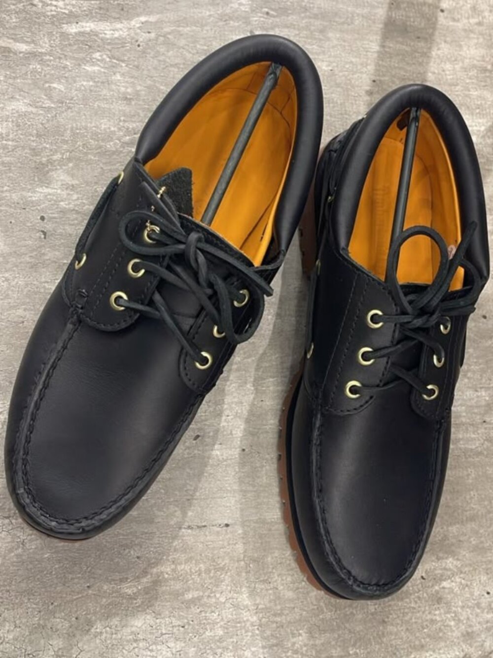 TIMBERLAND MEN'S AUTHENTIC BOAT SHOE BLACK FULL GRAIN A2PDQ-W02 ALL SIZES